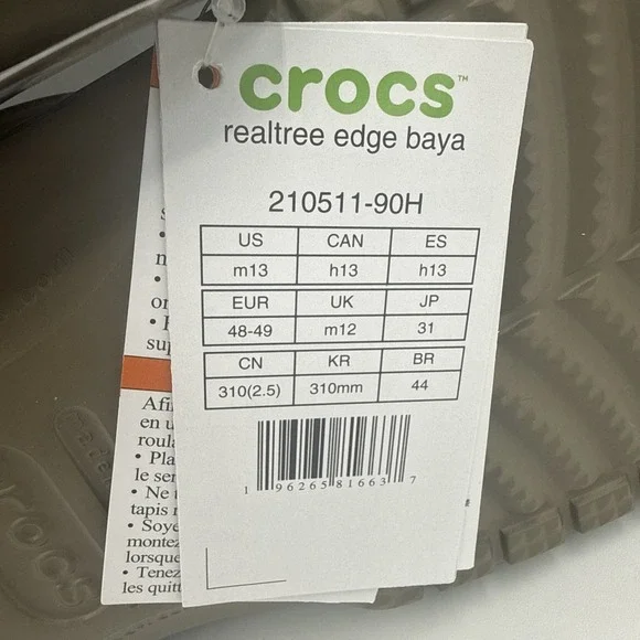 Crocs Baya Camo Clogs Realtree Edge Men's 13 New In Bag Comfort Slip On - Picture 8 of 8